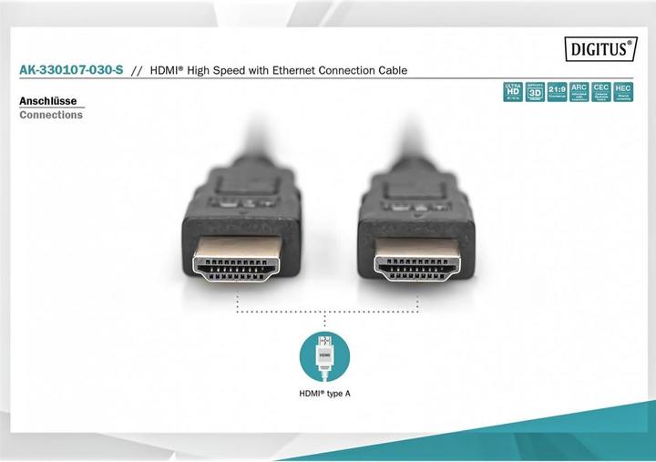 Produktbild Digitus HDMI (Typ A) — HDMI (Typ A) (3 m, HDMI)
