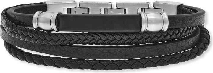 Actual product image Save Brave Bracelet SBB-FELIX-BK Men (21 cm, Leather, Stainless steel)