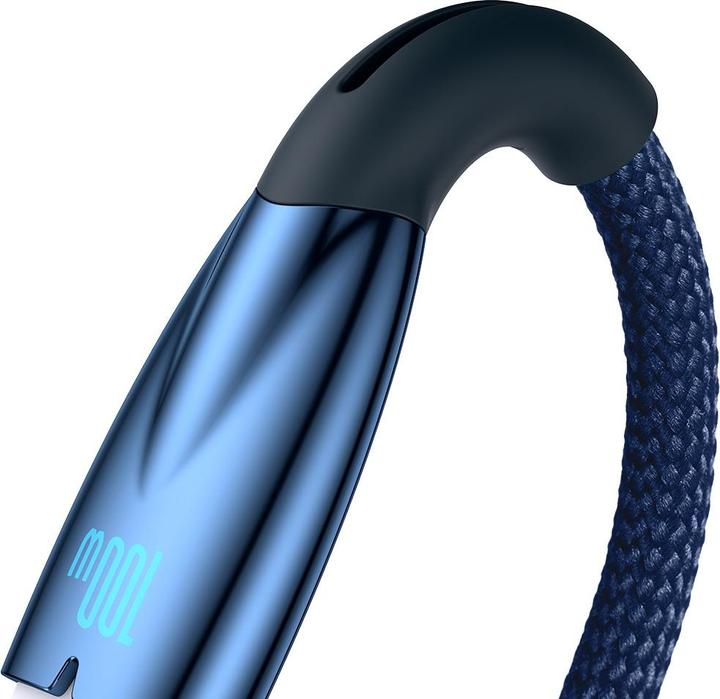 Actual product image Baseus USB cable for USB-C Glimmer Series, 100W, 1m (Blue) (1 m, USB 2.0)