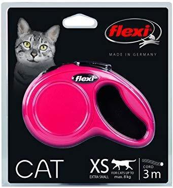 Actual product image Flexi Retractable leash NEW CLASSIC CAT XS, 3 m red rope (XS, Cat, Dog sport)