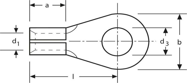 Image du produit Kalitec 10 cosses à souder en forme d'anneau 0,5-1,5 mm² M5 laiton étamé DIN 64211