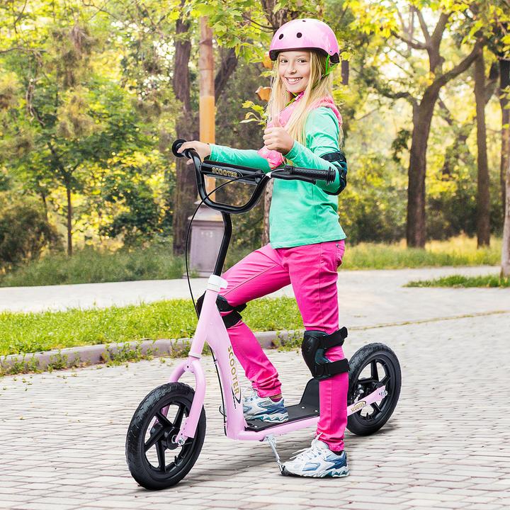 Immagine prodotto Homcom Monopattino per bambini con battistrada antiscivolo, cavalletto per bici in metallo per il