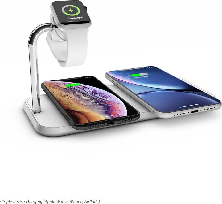 Image du produit Zens Chargeur double sans fil en aluminium + montre (20 W)