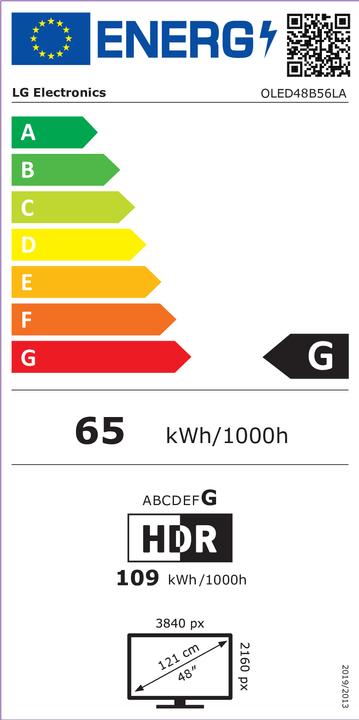 Etichetta energetica LG 48 OLED B56 4K (2025) (OLED48B56LA.AEU) (48", OLED, 4K, 2025)