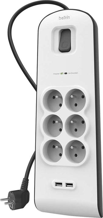 Produktbild Belkin BSV604ca2m Weiss 6 AC-Ausgänge 2 m (6 x, CEE 7/5, 2 m)