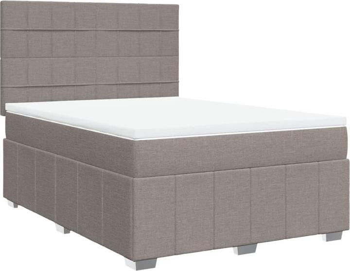 Actual product image VidaXL Box spring bed with mattress bed Double bed Upholstered bed Taupe 140x200cm (140 x 200, 140 x 200)