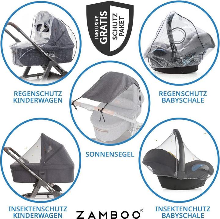 Produktbild ABC Design Kinderwagen 3 in 1 3in1 Kinderwagen-Set Samba - inkl. Babywanne, Autositz