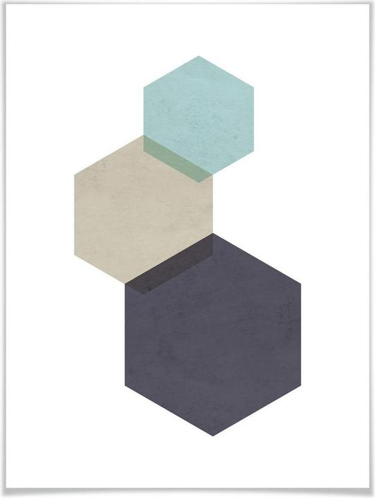 Produktbild Trenddeko Hexagons aqua (40 x 50 cm)