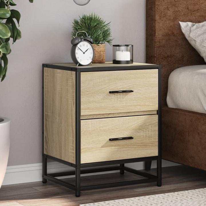 Actual product image VidaXL Bedside table Bedside cabinet Bedside console Bedside chest of drawers Table Sonoma oak (40 x 31 x 50 cm)