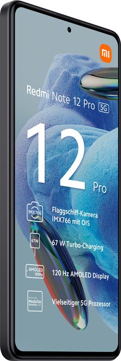 Produktbild Xiaomi Redmi Note 12 Pro 5G (128 GB, Midnight Black, 6.67", Dual SIM, 50 Mpx, 5G)