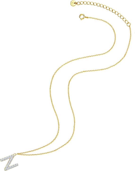 Image du produit Glanzstücke München Femme lettre N argent sterling zirconium or jaune 45,0 cm chaîne de base + 5,0 cm extension - 32068 (Argent Sterling, 40 - 45 cm)