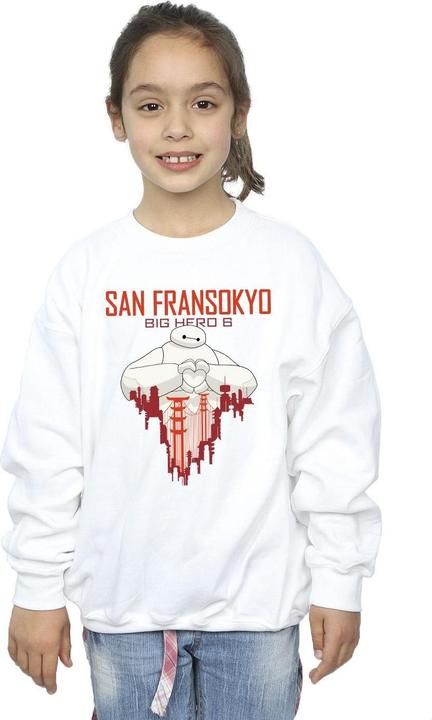 Actual product image Disney Girls Big Hero 6 Baymax San Fransokyo Heart Sweatshirt (128)