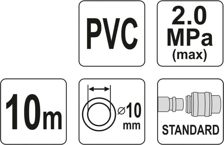 Actual product image Yato AIR PANT PVC W. COUPLING 10MM x 10M