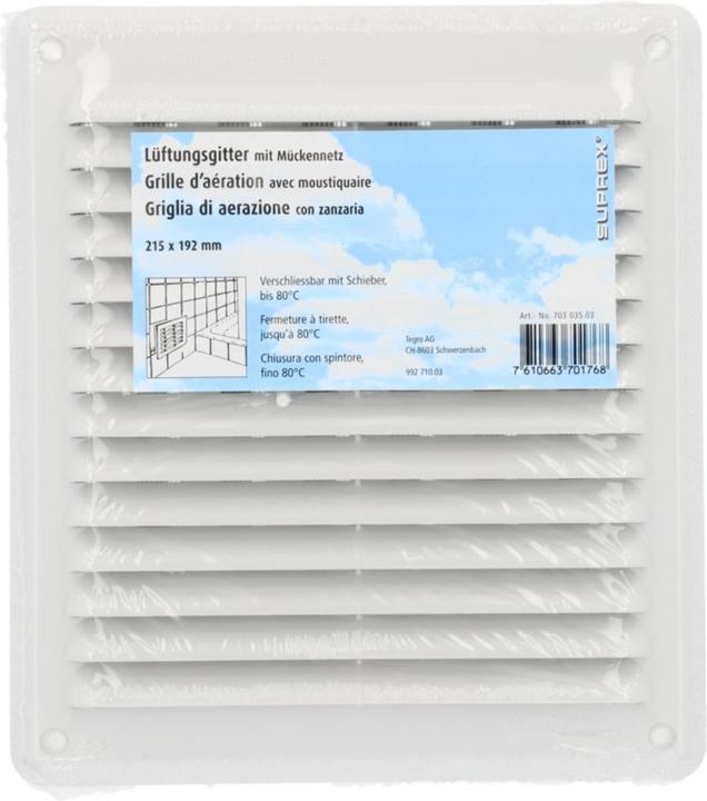 Image du produit Suprex Grille d'aération avec fermeture