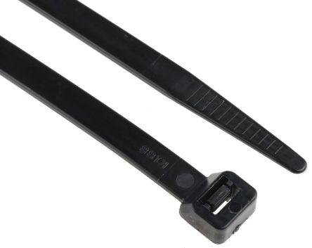 Produktbild Rs Pro Cable Tie 380x7.6 Black Nylon 66 pk1000 (Kunststoffkabelbinder, 380 mm, 1000 Stk.)