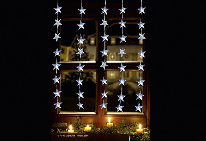 Immagine prodotto FHS Tenda luminosa a LED stella 40LED bianco freddo IP 44 adattatore esterno 1x1,2xm trasparente (0.26 m)