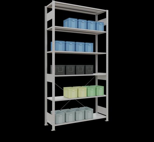 Produktbild Schulte Lagertechnik Stecksystem Grundregal MULTIplus150 mit Kreuzstrebe