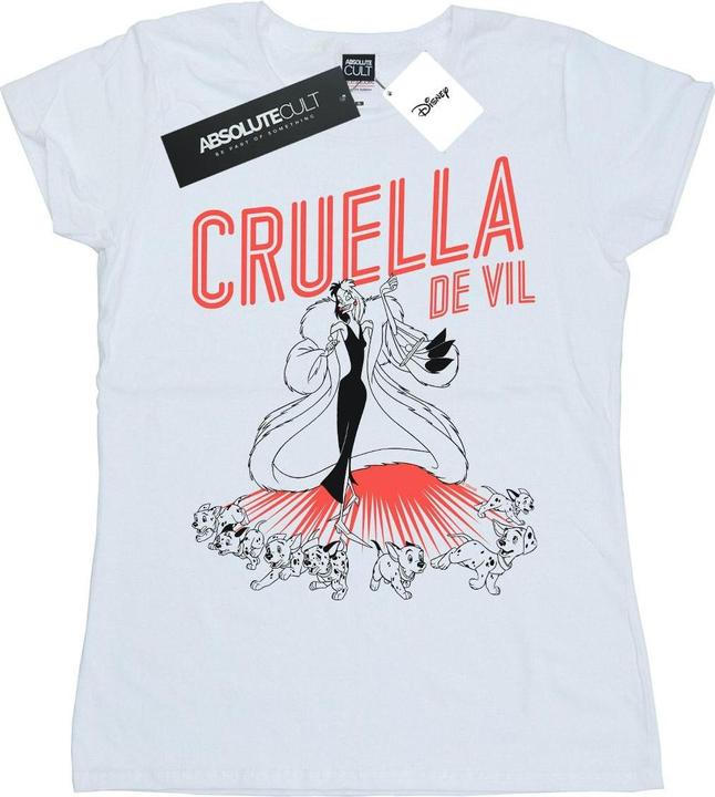 Actual product image Disney Womens/Ladies Cruella De Vil Dalmatians Cotton T-Shirt (S)