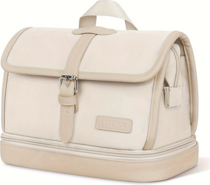 Only-Bags.Store Nylon-Reise-Makeup-Tasche mit grosser Öffnung, wasser- und staubdichtes Kosmetik-Etui mit separatem