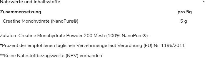 Nährwerte und Zutaten Gods Rage Thor Strength Creatine 500g (1 Stück, Pulver, 500 g)