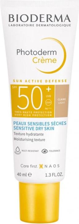 Produktbild Bioderma Photoderm Creme SPF 50+ - Light skin sunscreen - 40ml (Sonnencreme Gesicht, SPF 50, 40 ml, 60 g)
