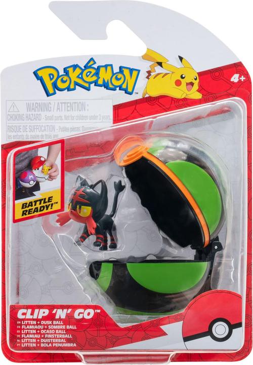 Actual product image Jazwares Pokémon Clip'n'Go Poké Balls Flamiau & Finsterball