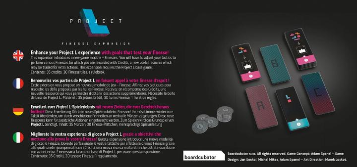 Actual product image Asmodée Project L Finesse expansion, puzzle game, for 1-4 players, from 8 years (EN-E (German, Italian, English, French)