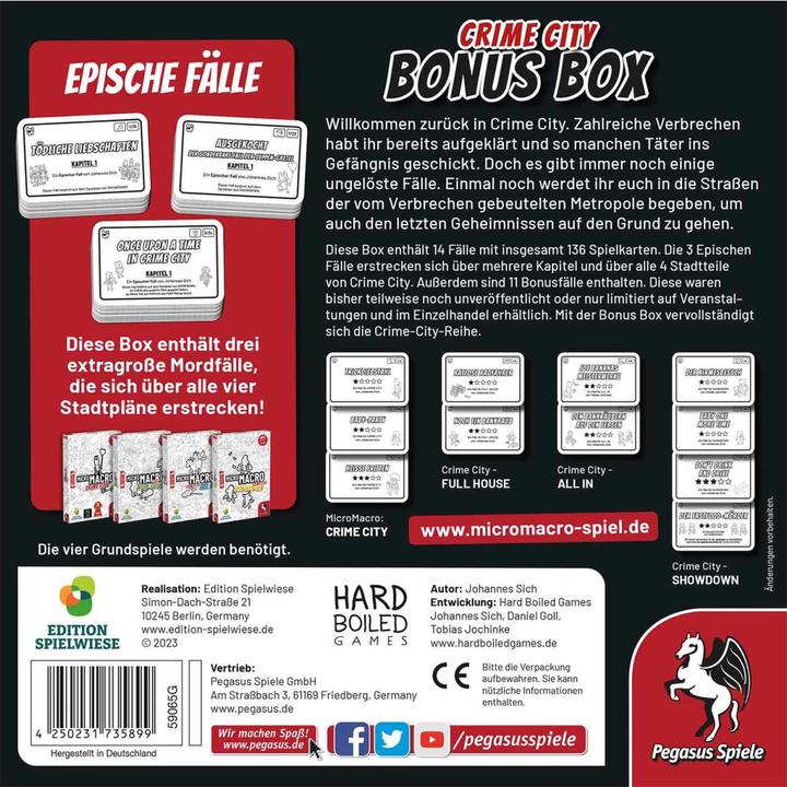 Produktbild Pegasus MicroMacro: Crime City - Bonus Box (Deutsch)