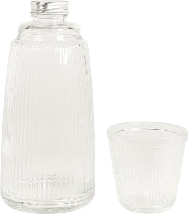 Actual product image Excellent Houseware Glass bottle with drinking glass, 1 litre (1 l)