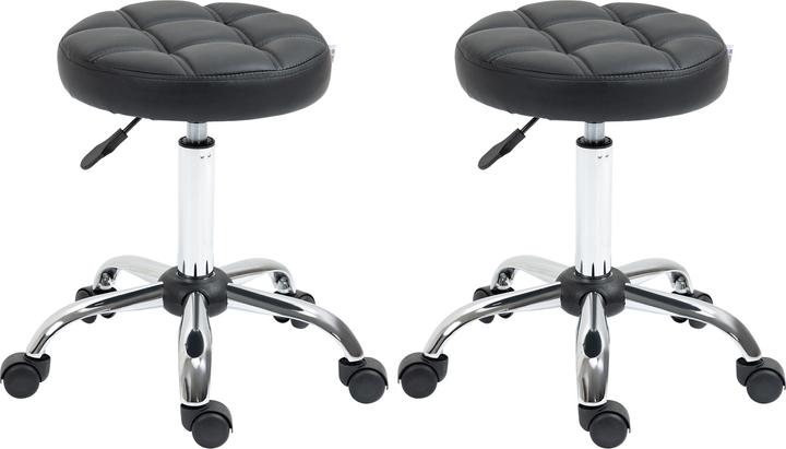 Image du produit Homcom Tabouret à roulettes, lot de 2