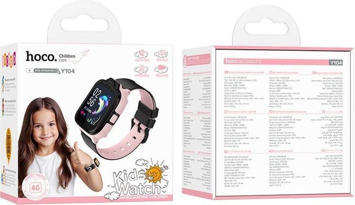Actual product image Hoco Headphone with microphone smartwatch for kids with call function 4G Y104 pink (4G)
