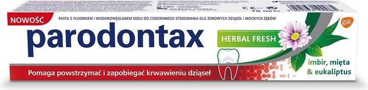 Parodontax Herbal Fresh Toothpaste Toothpaste Anti-Bleeding Gums Ginger & Mint & Eucalyptus 75Ml (75 ml)