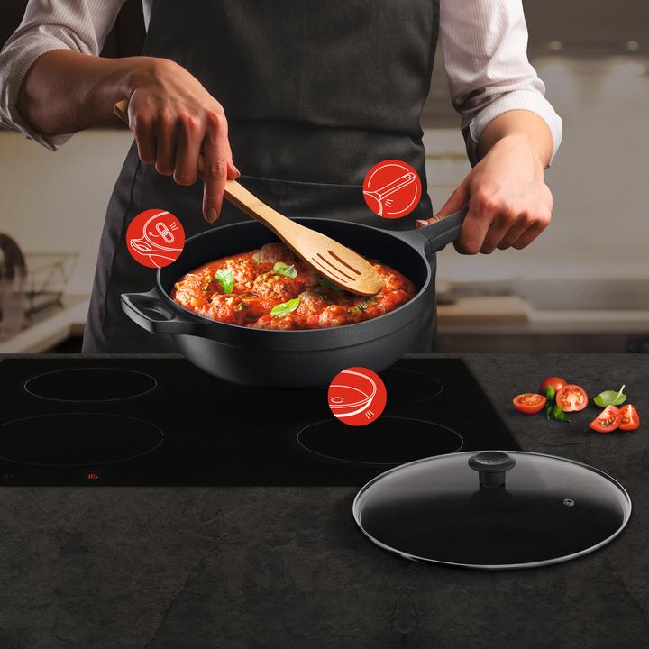 Image du produit Tefal Trattoria Pro Sauteuse avec couvercle en verre (28 cm, Cocotte + faitout, Fonte d'aluminium)