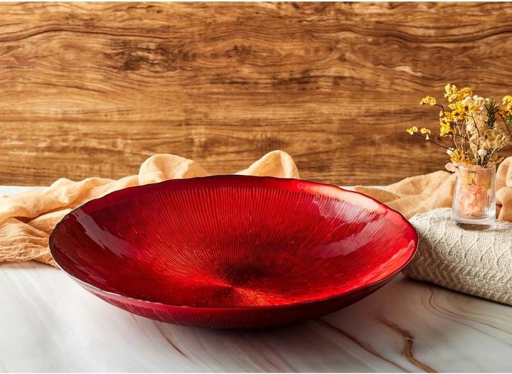 Image du produit The DRH Collection Bol en verre rouge Crimson Comet