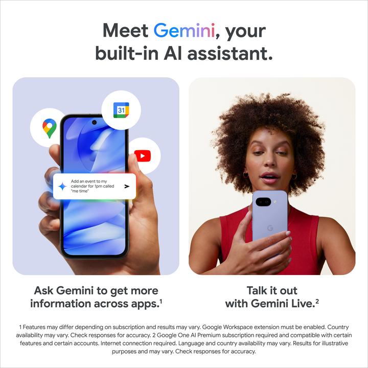 Produktbild Google Pixel 9a (128 GB, Peony, 6.30", SIM + eSIM, 48 Mpx, 5G)