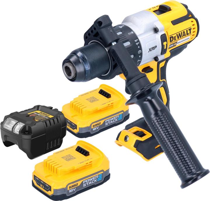 Produktbild DeWalt DCD 996 E2 Akku Schlagbohrschrauber 18 V 95 Nm Brushless + 2x Powerstack Akku 1,7 Ah + (Akkubetrieb)