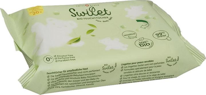 Image du produit Swilet Lingettes humides biologiques Traveller (20 pièce(s))
