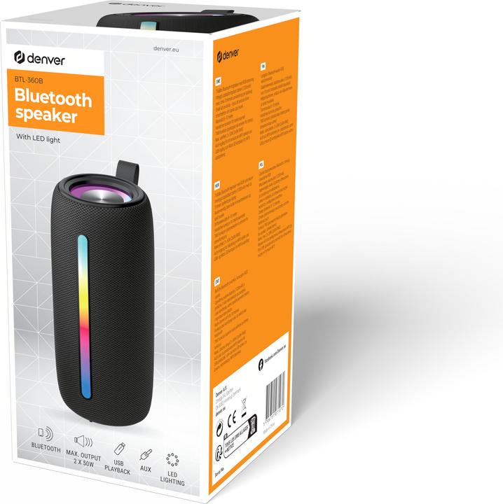 Produktbild Denver BTL-360B BT Lautsprecher schwarz (3 h, Batteriebetrieb)