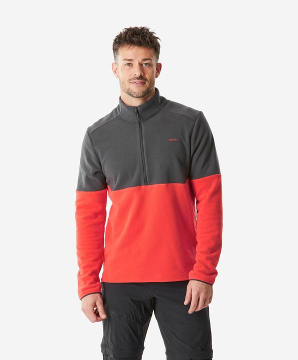 Quechua Fleecepullover Herren Wandern - MH 500 rot