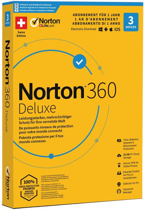 Produktbild Norton 360 Deluxe (3 User, 12 Monate)