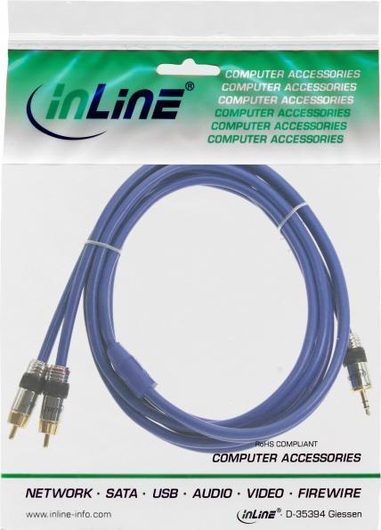 Actual product image InLine Cinch/Kinke cable, 2x Cinch to 3.5mm jack (5 m, Cinch, 3.5mm jack (AUX))