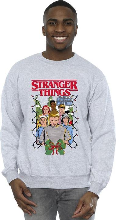 Actual product image Netflix Mens Stranger Things Christmas Poster Sweatshirt (L)