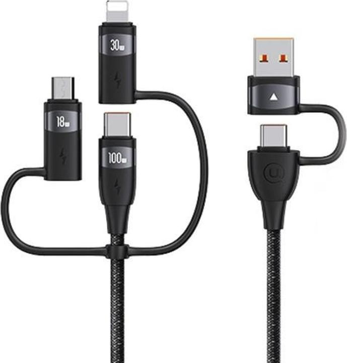 Immagine prodotto Usams US-SJ645 U85 PD100W Cavo di ricarica rapida da A+C a C+L+M 6in1 da 1,2 m (1.20 m, USB 3.2 Gen 1)