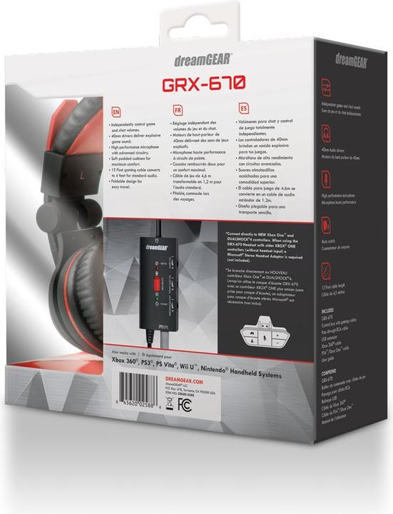 Actual product image dreamGear DGUN-2588 GRX-670 Univeral Game Headset - Boom Mic - Inline Remote (Cable)
