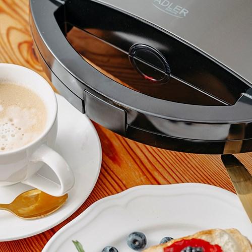 Immagine prodotto Adler Sandwich Maker | AD 3069 | 750 W | Numero di piastre 1 | Nero (Spina UE)