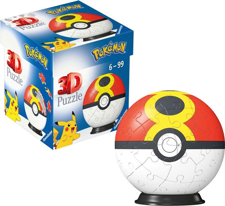 Actual product image Ravensburger 3D Puzzle 11628 - Puzzle Ball Pokémon Pokéballs - Repeat Ball - (EN) Repeat Ball - for (54 pieces)
