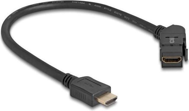 Actual product image Delock HDMI panel jack 45° angled to HDMI plug with 3 (HDMI, 30 cm)
