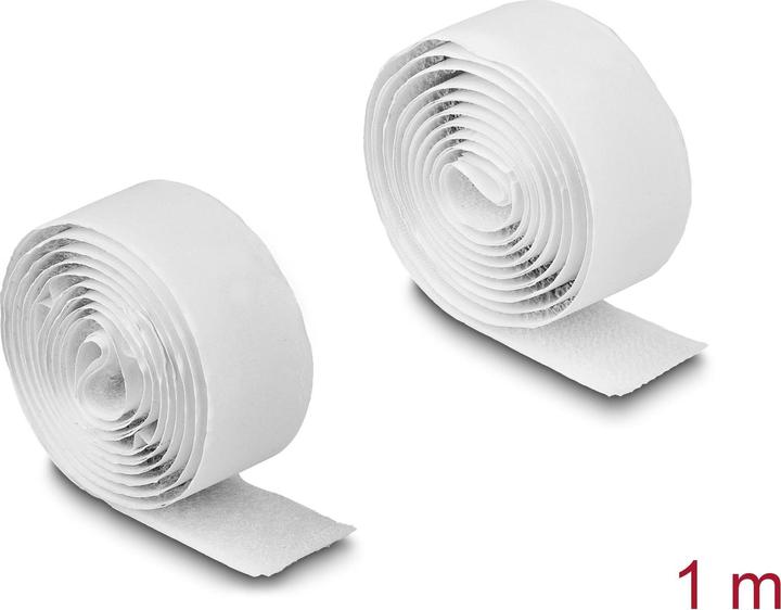 Immagine prodotto Delock Nastro autoadesivo con gancio e anello L 1 m x L 20 mm bianco (20 mm)