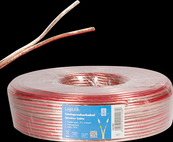 Immagine prodotto LogiLink CA Cavo per altoparlanti (50 m, 1.50 mm².)