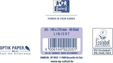 Actual product image Oxford School notepad, A5, ruling 4 (A5, Lined)
